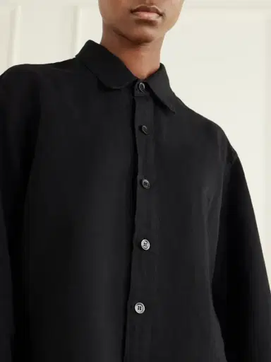 Studio Nicholson Hithe Garment-dyed Cotton And Linen-blend Shirt | Thumbnail 4 Studio Nicholson Hithe Garment-dyed Cotton And Linen-blend Shirt | Thumbnail 4