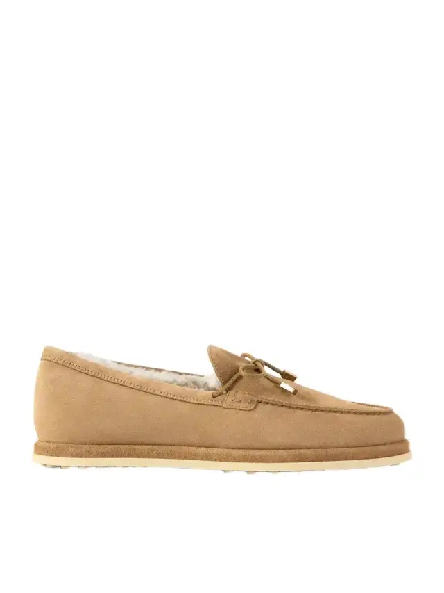 Tod's Gommino Shearling Suede Loafers