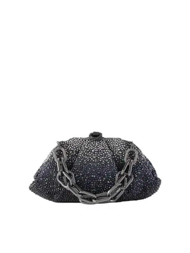 Judith Leiber Couture Gemma Crystal-embellished Silver-tone Clutch