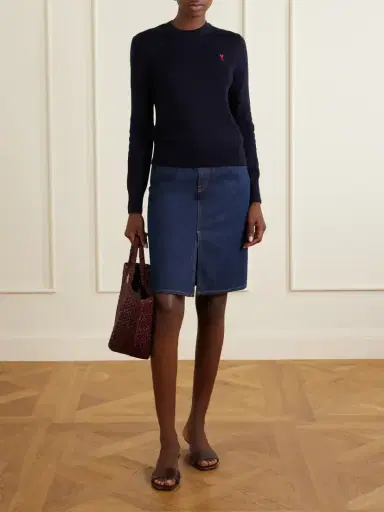 AMI PARIS Adc Embroidered Merino Wool Sweater | Thumbnail 2