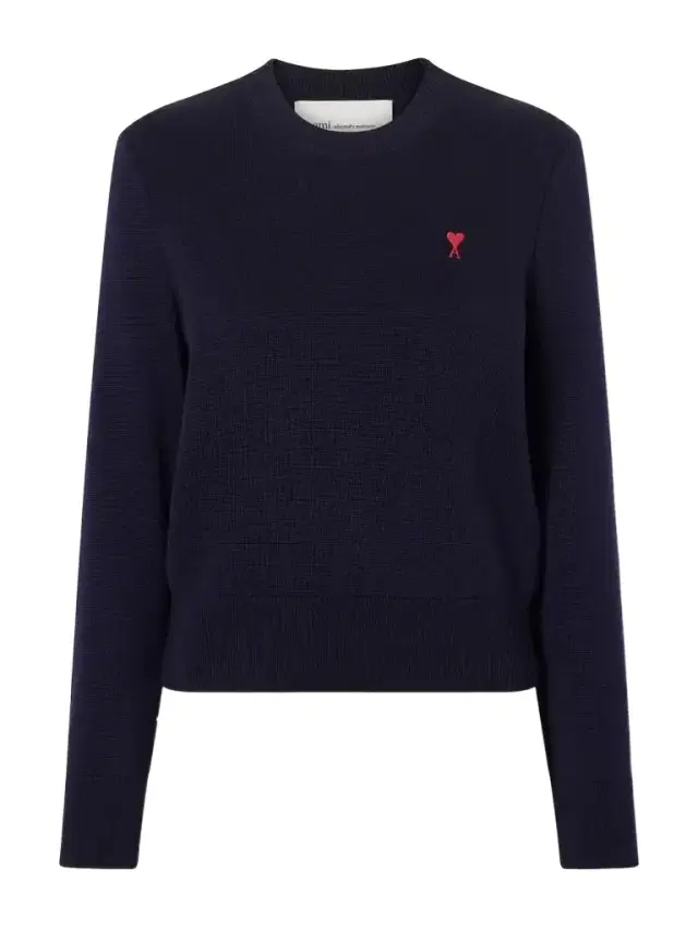 AMI PARIS Adc Embroidered Merino Wool Sweater