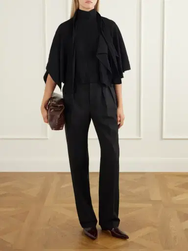 Tibi Cape-effect Tie-detailed Gauze Blouse | Thumbnail 2