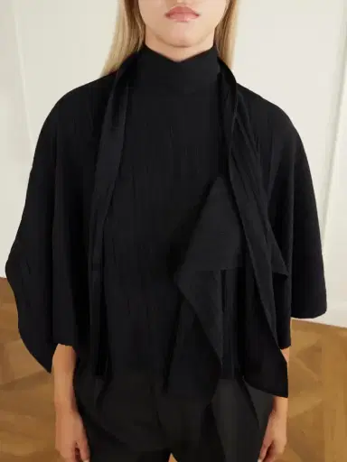 Tibi Cape-effect Tie-detailed Gauze Blouse | Thumbnail 4