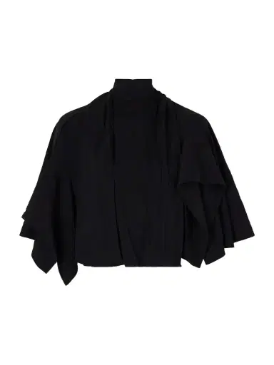 Tibi Cape-effect Tie-detailed Gauze Blouse | Thumbnail 1