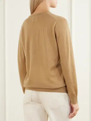Allude Ribbed-trimmed V-neck Cashmere Sweater | Thumbnail 3