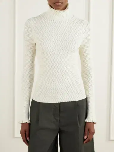 Proenza Schouler White Label Juniper Turtleneck Cable-knit Cotton-blend Sweater | Thumbnail 3