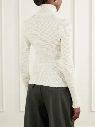 Proenza Schouler White Label Juniper Turtleneck Cable-knit Cotton-blend Sweater | Thumbnail 4