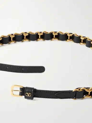 Valentino Garavani Logo-embellished Chain And Leather Belt | Thumbnail 3
