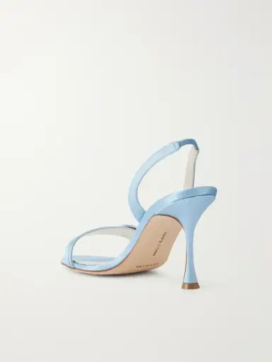 Manolo Blahnik Zutosan 90 Crystal-embellished Satin Slingback Sandals | Thumbnail 3 Manolo Blahnik Zutosan 90 Crystal-embellished Satin Slingback Sandals | Thumbnail 3