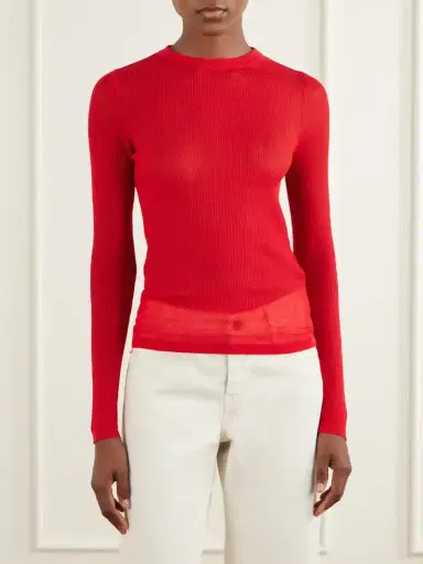 Anine Bing Tiana Ribbed Cotton-blend Sweater | Thumbnail 3 Anine Bing Tiana Ribbed Cotton-blend Sweater | Thumbnail 3