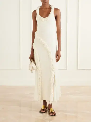 Proenza Schouler Nilo Fringed Jacquard Midi Dress | Thumbnail 2 Proenza Schouler Nilo Fringed Jacquard Midi Dress | Thumbnail 2