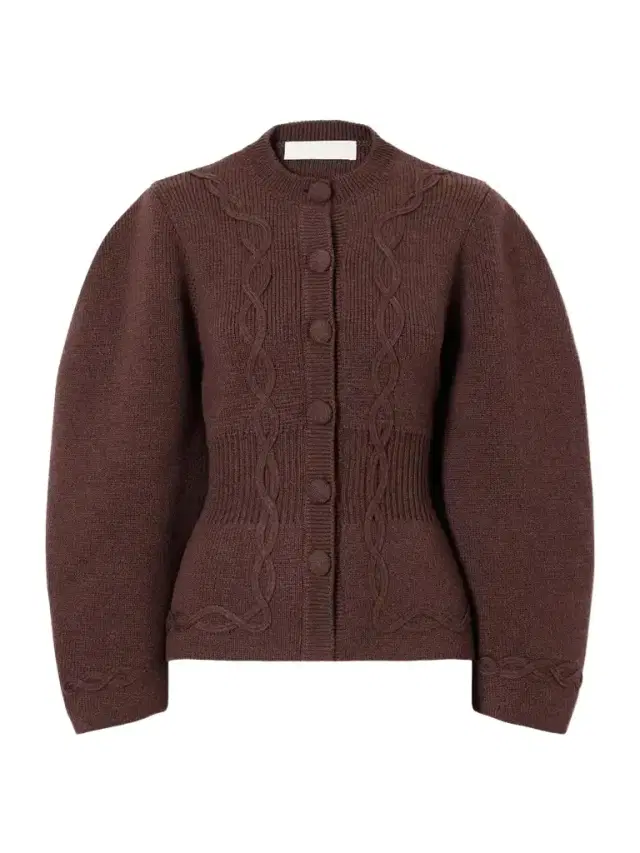 DESTREE Embroidered Ribbed-trimmed Wool Cardigan