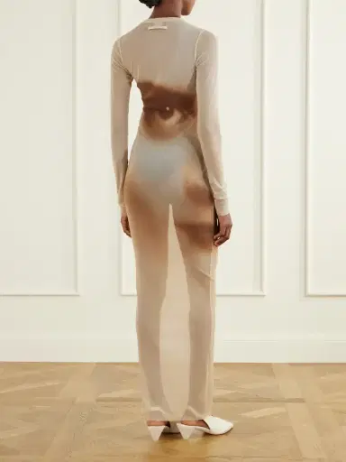 Jean Paul Gaultier Face Printed Mesh Maxi Dress | Thumbnail 3