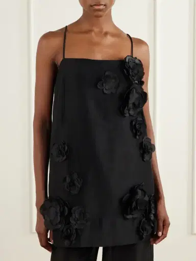 Aje Cloudscape Flower-appliqué Lyocell And Linen-blend Tank Top | Thumbnail 3 Aje Cloudscape Flower-appliqué Lyocell And Linen-blend Tank Top | Thumbnail 3