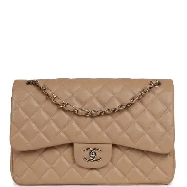 Chanel Chanel Jumbo Classic Double Flap Bag Dark Beige Caviar Gold Hardware | Thumbnail 1 Chanel Chanel Jumbo Classic Double Flap Bag Dark Beige Caviar Gold Hardware | Thumbnail 1