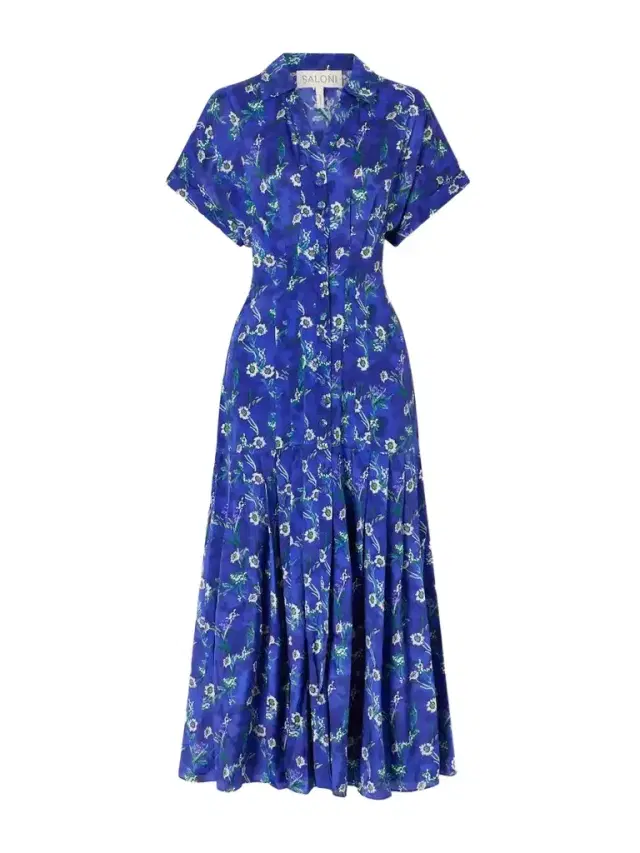 Saloni Riya Floral-printed Chiffon Midi Dress