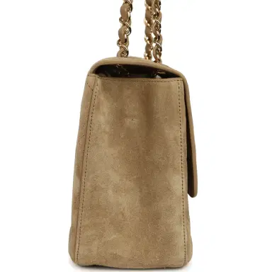 Chanel Chanel Maxi "Souplissimo" Small Flap Bag Dark Beige Suede Gold Hardware | Thumbnail 3 Chanel Chanel Maxi "Souplissimo" Small Flap Bag Dark Beige Suede Gold Hardware | Thumbnail 3