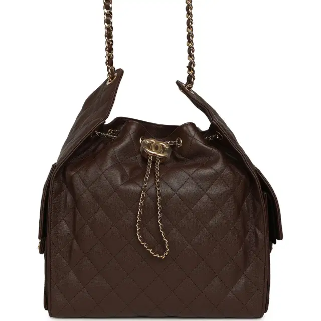Chanel Chanel Medium 25 Hobo Bag Dark Brown Caviar Gold Hardware