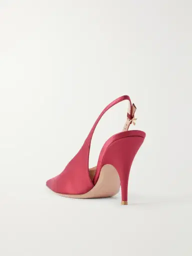 Gianvito Rossi Sofia 95 Logo-detailed Satin Slingback Pumps | Thumbnail 3