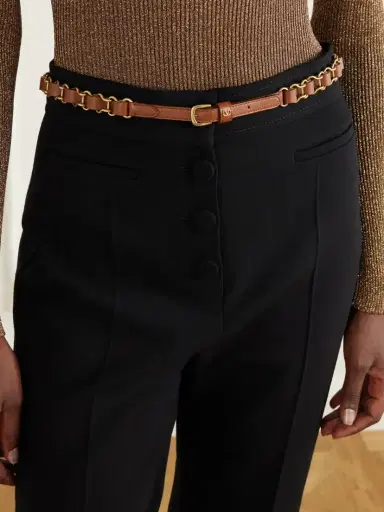 Valentino Garavani Logo-embellished Chain And Leather Belt | Thumbnail 2