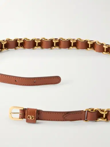 Valentino Garavani Logo-embellished Chain And Leather Belt | Thumbnail 3