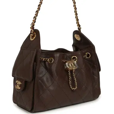 Chanel Chanel Mini 25 Hobo Bag Dark Brown Caviar Gold Hardware | Thumbnail 2 Chanel Chanel Mini 25 Hobo Bag Dark Brown Caviar Gold Hardware | Thumbnail 2