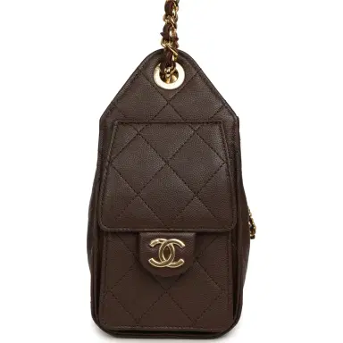 Chanel Chanel Mini 25 Hobo Bag Dark Brown Caviar Gold Hardware | Thumbnail 3 Chanel Chanel Mini 25 Hobo Bag Dark Brown Caviar Gold Hardware | Thumbnail 3