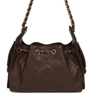Chanel Chanel Mini 25 Hobo Bag Dark Brown Caviar Gold Hardware | Thumbnail 4 Chanel Chanel Mini 25 Hobo Bag Dark Brown Caviar Gold Hardware | Thumbnail 4