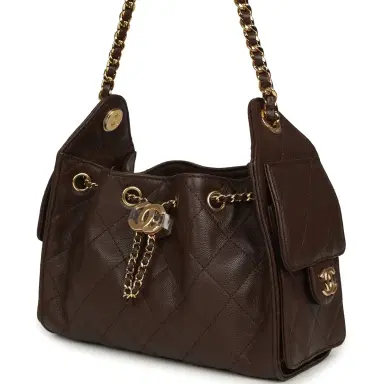Chanel Chanel Mini 25 Hobo Bag Dark Brown Caviar Gold Hardware | Thumbnail 5 Chanel Chanel Mini 25 Hobo Bag Dark Brown Caviar Gold Hardware | Thumbnail 5