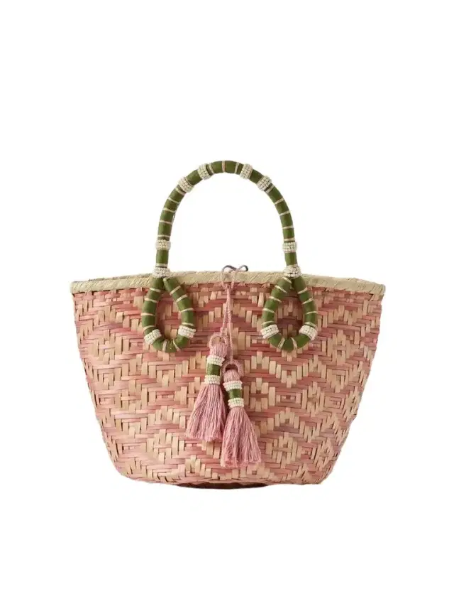 Johanna Ortiz Raffia Mini Bucket Bag
