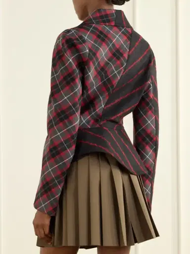 Vivienne Westwood Stormy Checked Asymmetric Wool-blend Blazer | Thumbnail 3