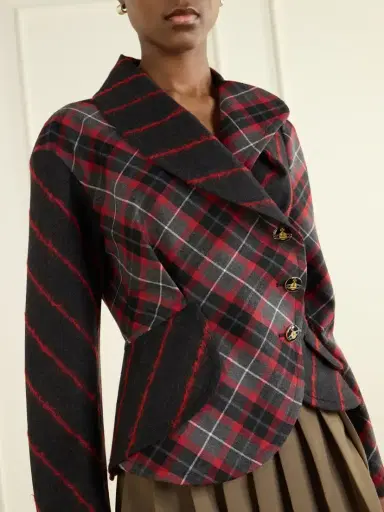 Vivienne Westwood Stormy Checked Asymmetric Wool-blend Blazer | Thumbnail 4