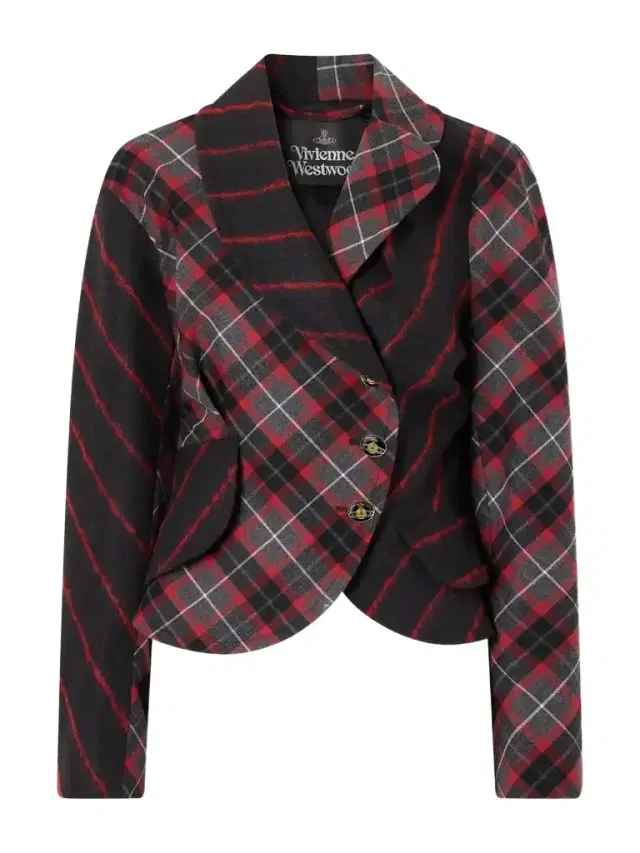 Vivienne Westwood Stormy Checked Asymmetric Wool-blend Blazer