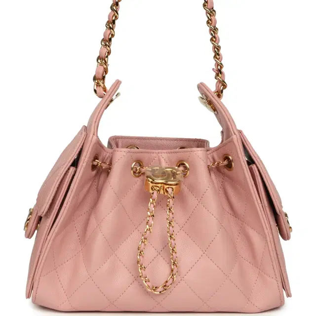 Chanel Chanel Mini 25 Hobo Bag Light Pink Caviar Gold Hardware