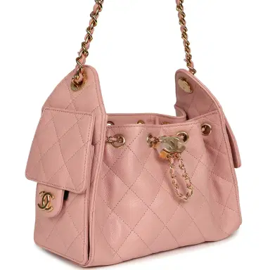 Chanel Chanel Mini 25 Hobo Bag Light Pink Caviar Gold Hardware | Thumbnail 2 Chanel Chanel Mini 25 Hobo Bag Light Pink Caviar Gold Hardware | Thumbnail 2