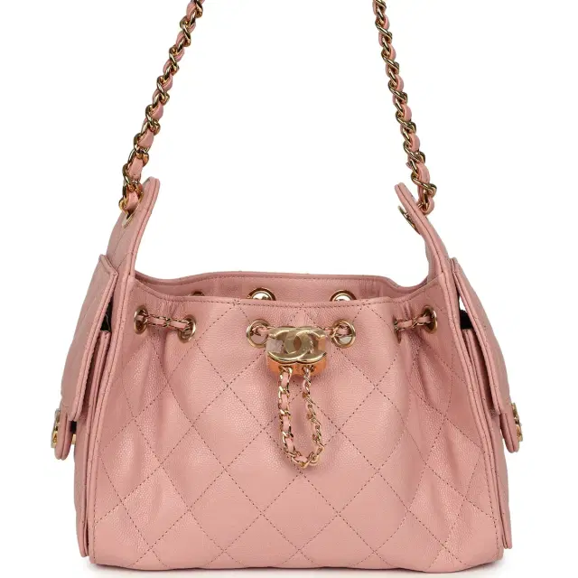 Chanel Chanel Mini 25 Hobo Bag Light Pink Caviar Gold Hardware