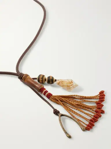 Johanna Ortiz Spirit Of The Nomad Horse Bamboo, Shell, Glass And Leather Cord Necklace | Thumbnail 4