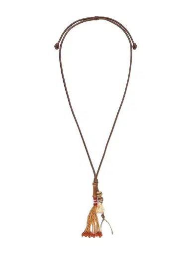 Johanna Ortiz Spirit Of The Nomad Horse Bamboo, Shell, Glass And Leather Cord Necklace | Thumbnail 1