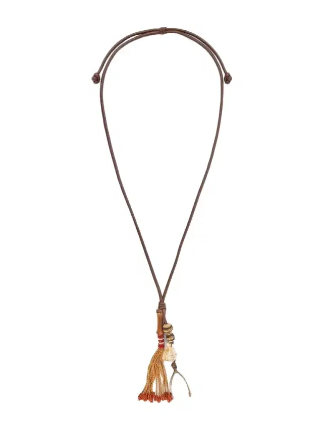 Johanna Ortiz Spirit Of The Nomad Horse Bamboo, Shell, Glass And Leather Cord Necklace