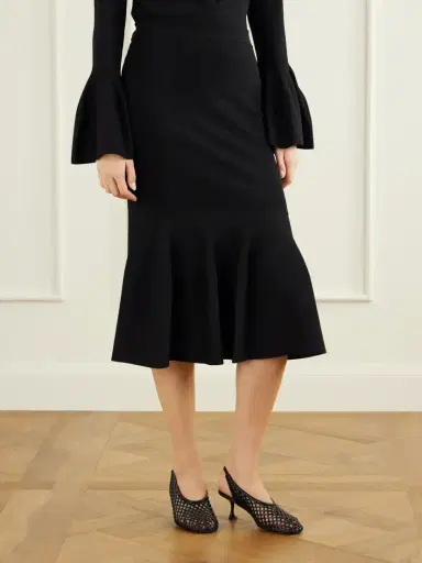 Stella McCartney Flared Crepe Midi Skirt | Thumbnail 3