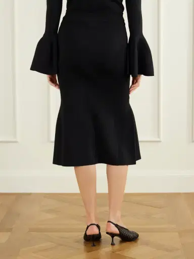 Stella McCartney Flared Crepe Midi Skirt | Thumbnail 4