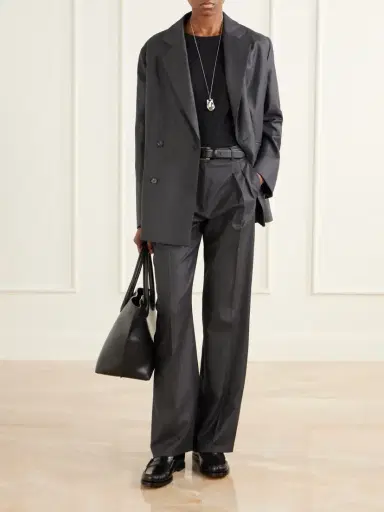 Loulou de Saison Sbiru Pleated Wool-twill Straight-leg Pants | Thumbnail 2 Loulou de Saison Sbiru Pleated Wool-twill Straight-leg Pants | Thumbnail 2