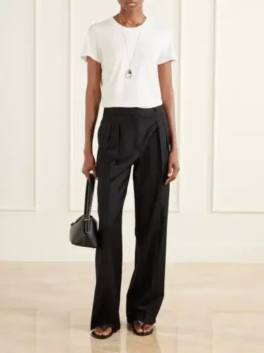 Loulou de Saison Sbiru Pleated Wool-twill Straight-leg Pants | Thumbnail 2 Loulou de Saison Sbiru Pleated Wool-twill Straight-leg Pants | Thumbnail 2