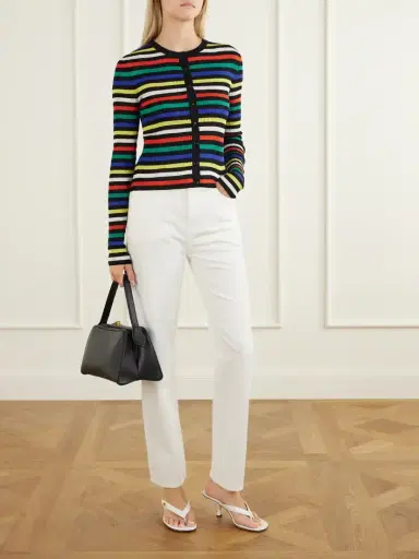 Dolce & Gabbana Ribbed Striped Silk Cardigan | Thumbnail 2 Dolce & Gabbana Ribbed Striped Silk Cardigan | Thumbnail 2
