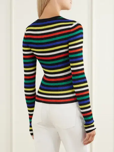 Dolce & Gabbana Ribbed Striped Silk Cardigan | Thumbnail 3 Dolce & Gabbana Ribbed Striped Silk Cardigan | Thumbnail 3
