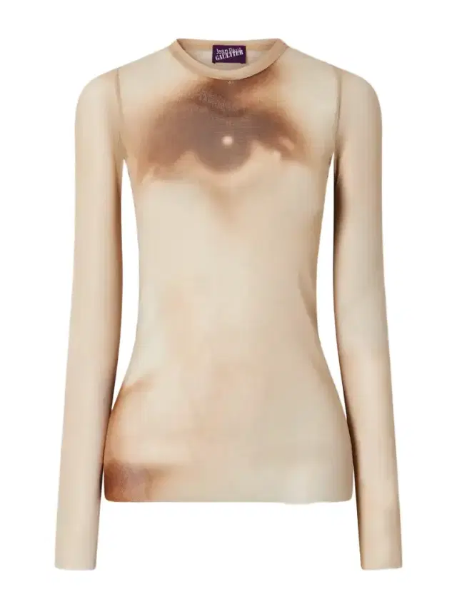 Jean Paul Gaultier Face Printed Mesh Blouse