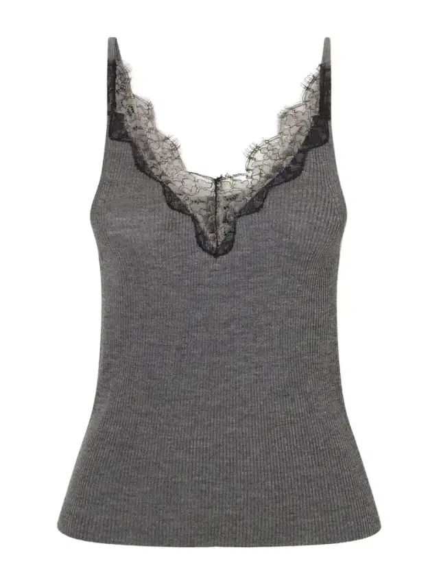 Nili Lotan Aronia Lace-trimmed Ribbed Silk-jersey Tank