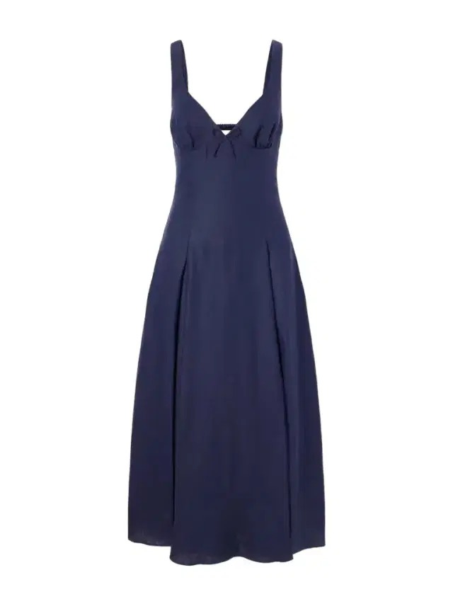 Faithfull Bow-detailed Linen Midi Dress