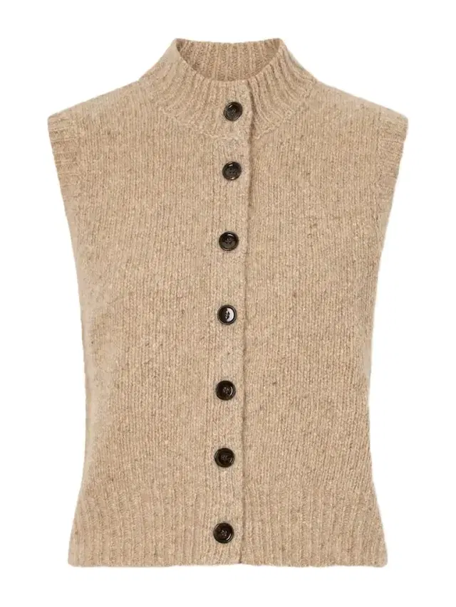 Allude Button-down Cashmere Vest