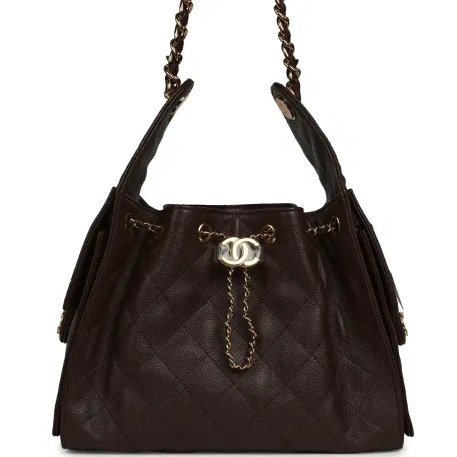 Chanel Chanel Small 25 Hobo Bag Dark Brown Caviar Gold Hardware